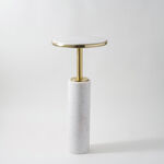 Homez marble side table 31*31*62cm, white image number 0