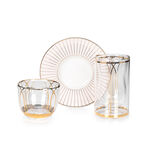 Dallaty white porcelain and glass Tea and coffee cups set 18 pcs image number 3
