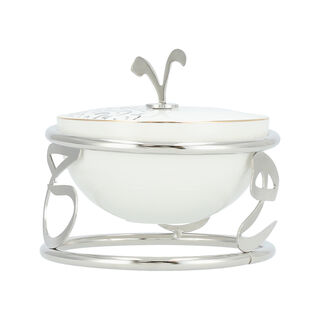 Nuts Bowl With Matt Silver Stand