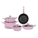 Alberto Non Stick Cookware Set 9 Pieces Pink Color image number 2