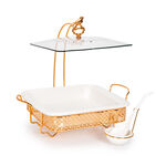 Square Food Warmer With Hanger Gold image number 0