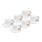 La Mesa 12 Pieces Tea Cup And Saucer Gold Color image number 0