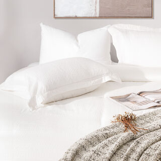 Boutique blanche embroidered 3pc comforter super king white 250*260 cm