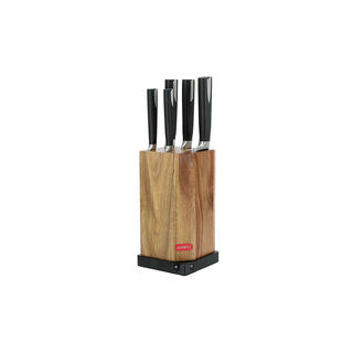 5 Piece Alberto Knives Set Acacia Wood Knife Block With 5 Steel Knives Set