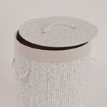 Cottage Bamboo Laundry Hamper Design And White Print 35*35*50 Cm image number 2