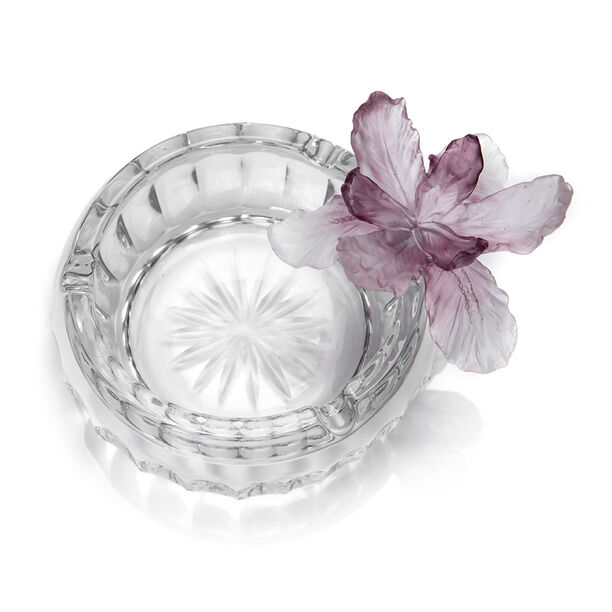 Glass Ashtray Crystal Flower Purple image number 2