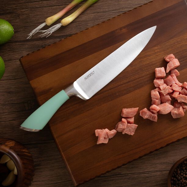 Alberto Boning Tapered Knife Hollow Stainless Steel With Soft Brown Handle 6 Inch image number 2