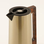 Dallaty steel vacuum flask with wood handle 1L, gold image number 2
