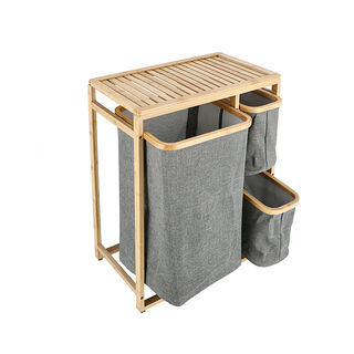 Homez bamboo laundry basket organizer 49.5*30*70 cm