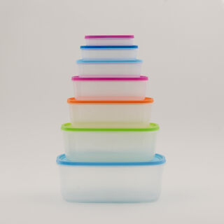 Pentola 7pcs plastic rectangular food container set with lids