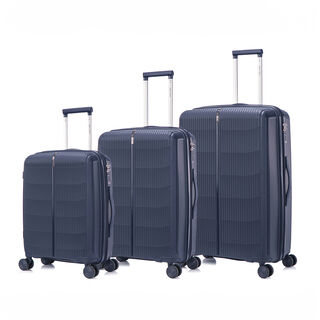 Travel vision durable PP 3 pcs luggage set, navy blue