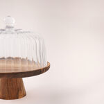 La Mesa cake stand dia 26cm with acacia wood stand and glass lid image number 1