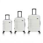 Travel Vision 3 Pieces Abs Wheeled Luggage Set, White image number 1