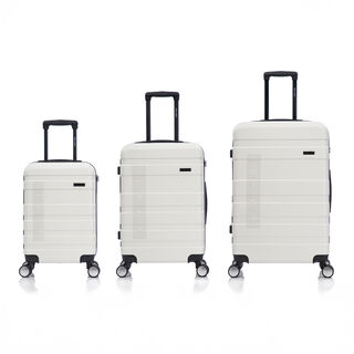 Travel Vision 3 Pieces Abs Wheeled Luggage Set, White