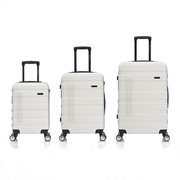 Travel Vision 3 Pieces Abs Wheeled Luggage Set, White image number 1