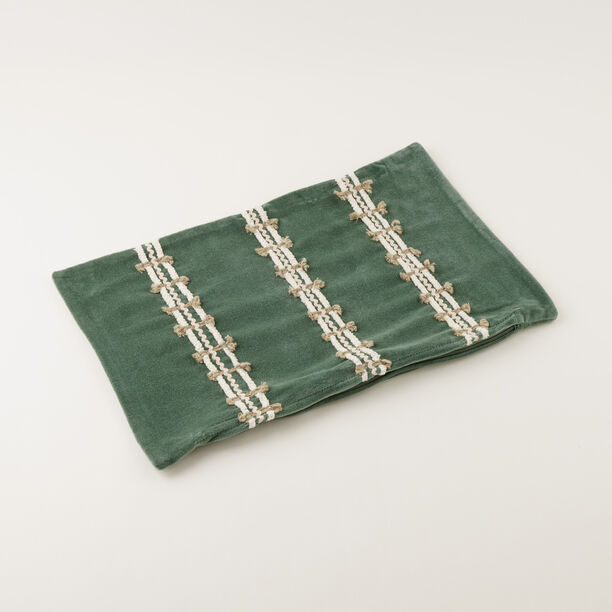Homez Green Ornamental Stripe Cushion Cover, 30*45Cm image number 0