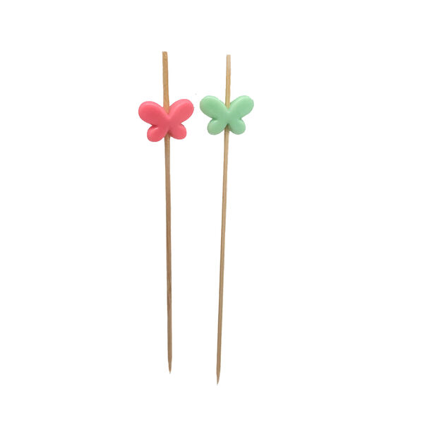 Alberto 20Pcs Bamboo Cocktail Picks Butterfly image number 0