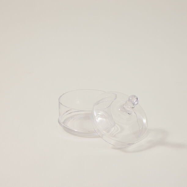 Alberto transparent glass candy jar with lid 12*13 cm image number 1