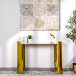 Console Table Alumin Gold And Marble Top 110*32*77 cm image number 0