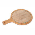 Alberto Round Bamboo Serving Tray With Glass Surface  image number 0