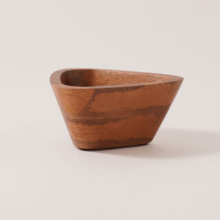 لا ميسا وعاء تقديم خشب طبيعي وسط 16*15.5*8سم، بني