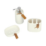 Stoneware Bath Set 3 pieces Ivory image number 3