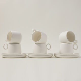 Dallaty white porcelain English tea cups set 12 pcs