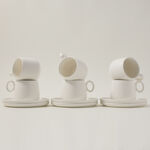Dallaty white porcelain English tea cups set 12 pcs image number 3