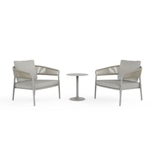 Homze Aluminium Lounge Chair And Side Table Mata, Beige 77*77.8*71 Cm