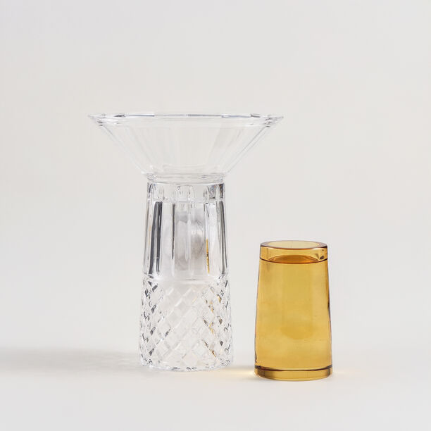 Homez Glass Diamond Oud Burner 16*16*30Cm, Brown image number 3