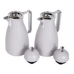 Dallaty 2 Pieces Plastic Vacuum Flask Koufa Beige & Silver 1L image number 2