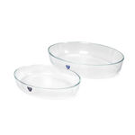 2Pcs Oven Glass Roaster Set Oval Shape image number 2