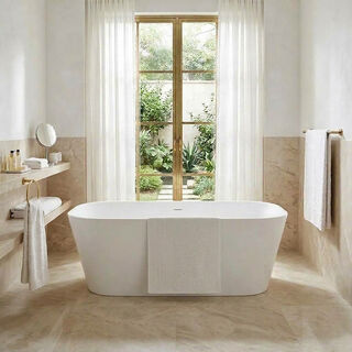 Boutique Blanche White Cotton Diamond Jacquard Bathmat, 60*90 Cm