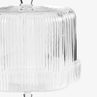 لا ميسا حامل كيك زجاج بقاعدة طويلة 24*17*9.8سم