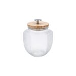 GLASS STORAGE JAR with wooden image number 0