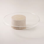 La Mesa cake stand with travertine stone base and glass plate dia 30cm image number 1