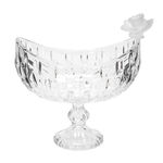 Glass Flower Fruit Bowl 1 Pc Crystal White image number 0