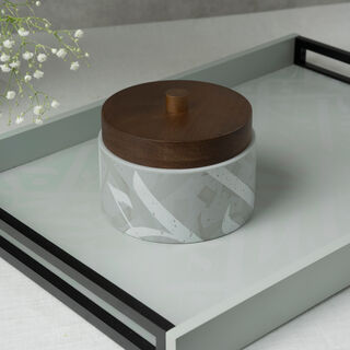 Dallaty grey porcelain date bowl with lid 14*14*11 cm