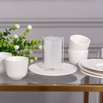 Dallaty white porcelain and glass Tea and coffee cups set 18 pcs image number 5