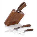 Alberto Rubber Wood Knife Block With 5 Wood Knives Set image number 1