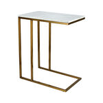 Gold Stainless Steel Side Table With Marble Top image number 1