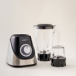 Alberto steel stand blender 400w, with 1.5L glass jug in black