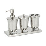 طقم اكسسوارات الحمام 4 قطع فضي image number 1