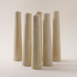 Homez ceramic candlestick travertine collection 5.3*5.3*27.3cm image number 4