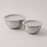 Alberto stainless steel salad bowl set 3pcs, silver image number 2