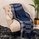 Cottage Throw Woven Dark Blue 125X150 Cm image number 2