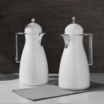 Dallaty 2 Pieces Plastic Vacuum Flask Koufa White & Silver 1L image number 6