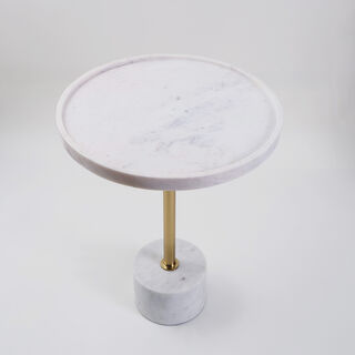 Homez White Marble Side Table 40*40*45 Cm