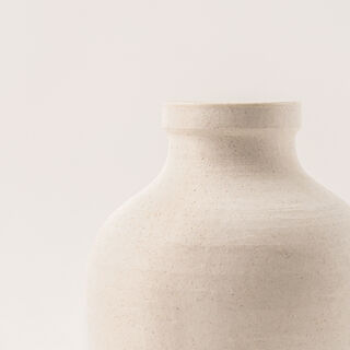 Selah off white ceramic cylindrical vase