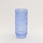 هومز مزهرية زجاج مضلعة 15*15*34.3سم، أزرق image number 1